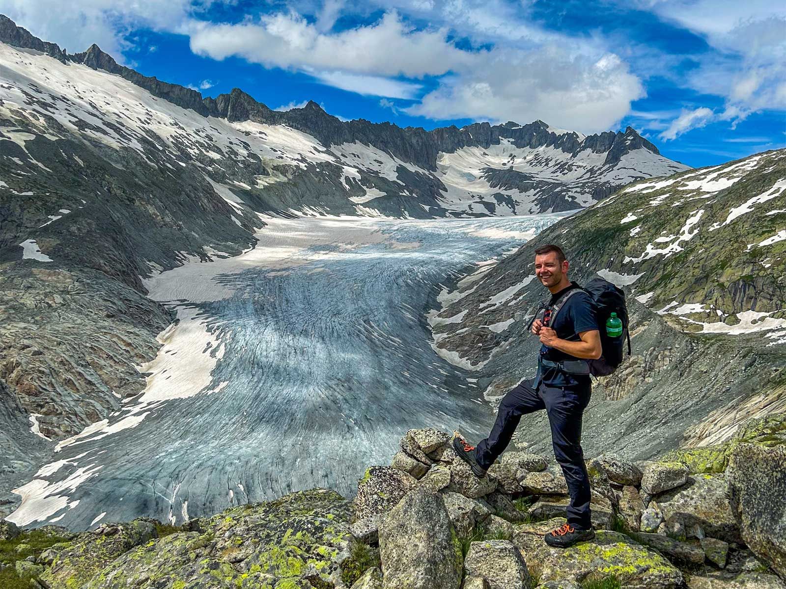 Marco Chluba am Rhonegletscher